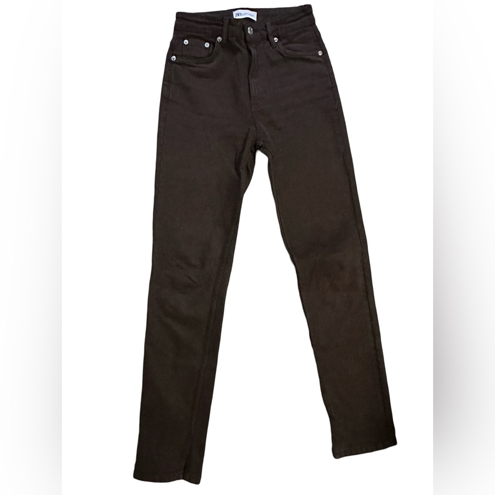 Brown Straight Hi-Rise Jean